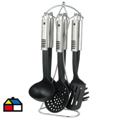 MAGEFESA - Set de 7 utensilios Bone acero inoxidable