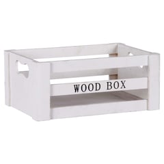 HOMY - Caja decorativa Wood 29,5x13,3 cm blancas