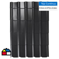 INSTAPANEL - Teja continua curva Acero/Zinc 1.075x3.66 m 0.4 mm Negro