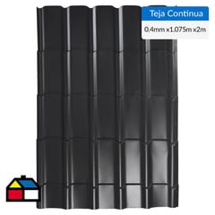 INSTAPANEL - Teja continua curva Acero/Zinc 1.075x2 m 0.4 mm Negro