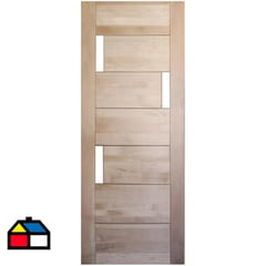 IGNISTERRA - Puerta Lenga Mantova 95x200 C/7Paneles, C/Vidrios, S/Perf, Moderna