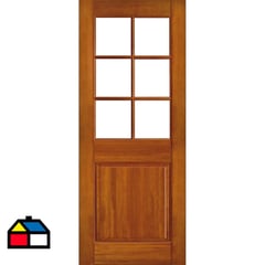 IGNISTERRA - Puerta Lenga Charlotte 80x200 Vidriada (S/V), S/Perf. Estilo Clásica