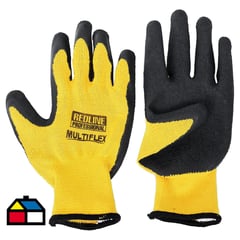 REDLINE - Pack 6 pares guantes multiflex amarillo negro palma látex