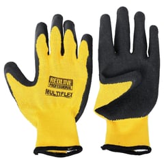 REDLINE - Pack 6 pares guantes multiflex amarillo negro palma látex