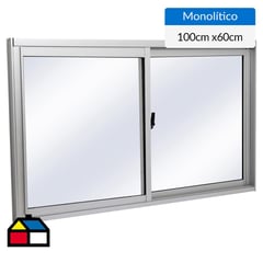 WINTEC - Ventana aluminio 100x60 cm monolítico mate corredera