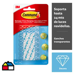 COMMAND - Mini Ganchos Decorativos Transparentes 20 unidades