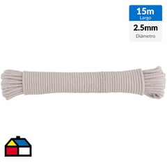 FIXSER - Algodón trenzado 2,5 mm 15 m