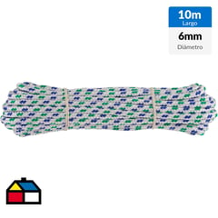FIXSER - Cuerda de polipropileno trenzado 6 mm x 10 m