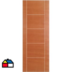 HOLZTEK - Puerta Capri III Enchapada Mare Clara 80x210x4,5 Natural