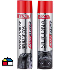 AUTOSTYLE - Kit de silicona en spray + renovador en spray