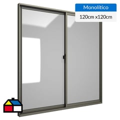 WINTEC - Ventana aluminio 120x120 cm monolítico titanio corredera