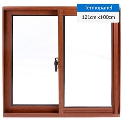 WINTEC - Ventana termopanel aluminio 121x100 cm madera corredera