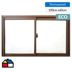 WINTEC - Ventana termopanel aluminio 100x60 cm madera corredera