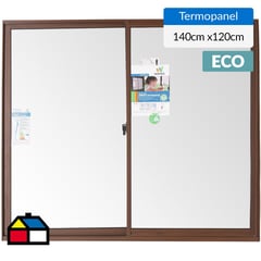 WINTEC - Ventana termopanel aluminio 140x120 cm madera corredera