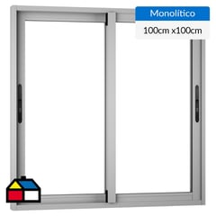 WINTEC - Ventana aluminio 100x100 cm monolítico mate corredera