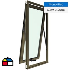 WINTEC - Ventana aluminio 60x120 cm monolítico titanio proyectante