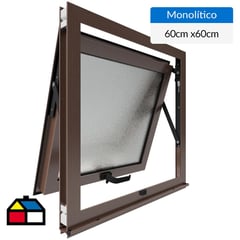 WINTEC - Ventana aluminio 60x60 cm monolítico madera proyectante