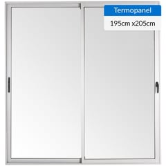 WINTEC - Ventana termopanel aluminio 195x205 cm mate corredera