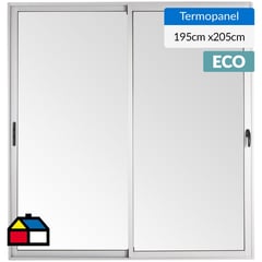 WINTEC - Ventana termopanel aluminio 195x205 cm mate corredera