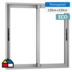 WINTEC - Ventana termopanel aluminio 120x120 cm mate corredera