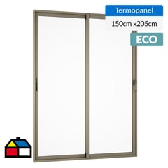 WINTEC - Ventanal termopanel aluminio 150x205 cm titanio corredera