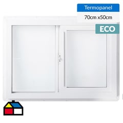 WINTEC - Ventana termopanel PVC 70x50 cm blanco corredera