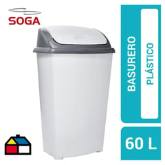 SOGA - Basurero Con Tapa 60 Lts Gris