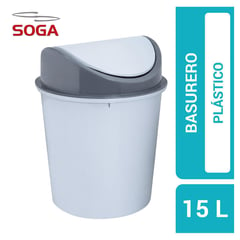 SOGA - Basurero 15 Litros Plástico Gris