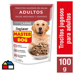 MASTER DOG - Alimento húmedo para perro adulto 100g carne/arroz/vegetales