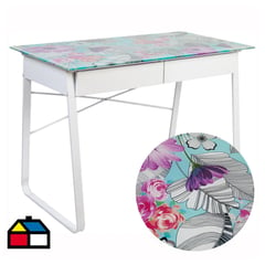 JUST HOME COLLECTION - Escritorio Flores Blanco/multicolor