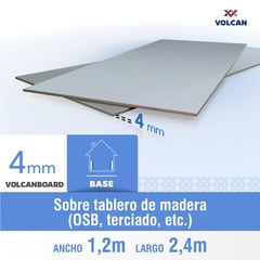 VOLCANBOARD - Placa Fibrocemento Lisa 4 mm 120x240 cm