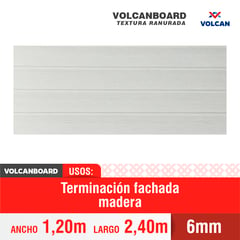 VOLCANBOARD - Placa Fibrocemento Textura Madera 6 mm 120x240 cm