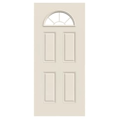 HOLZTEK - Puerta Exterior Acero 70x200 cm Media luna Blanco