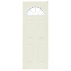 HOLZTEK - Puerta Exterior Acero 75x200 cm Media luna Blanco