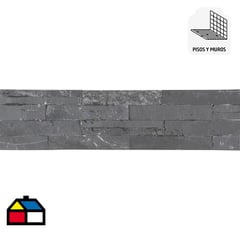 HOLZTEK - Piedra Natural Mosaico 60x15 cm Negro 0.63 m2