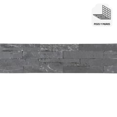 HOLZTEK - Piedra Natural Mosaico 60x15 cm Negro 0.63 m2