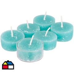 ORGANIC - Set de Velas Tealight Sandía 6 unidades Turquesa