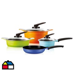 ROICHEN - Batería de cocina 7 Piezas cerámica multicolor