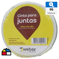 WEBER - 5 m x 90m Cinta de fibra de vidrio autoadhesiva para juntas