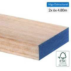 GENERICO - Viga Graduada de pino 2 x 6 x 4,8 m