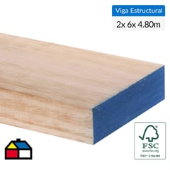 GENERICO - Viga Graduada de pino 2 x 6 x 4,8 m