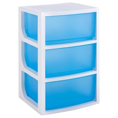 WENCO - Cajonera 50x70x39 cm Blanco/Azul