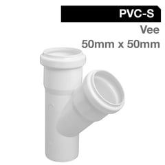 TIGRE - Vee PVC-S Bco c/goma 50mm x 50mm Blanco 1u