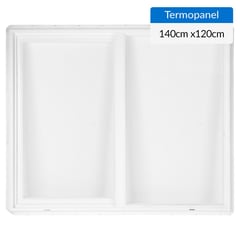 WINTEC - Ventana termopanel PVC 140x120 cm blanco corredera