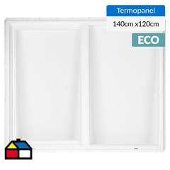 WINTEC - Ventana termopanel PVC 140x120 cm blanco corredera