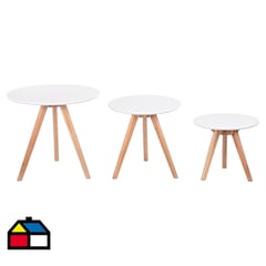 JUST HOME COLLECTION - Set de mesas para living 3 unidades