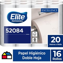 ELITE - Papel Higiénico Doble hoja 16 Rollos x 20 m