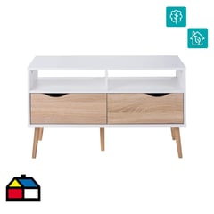 TVILUM - Rack TV Oslo 98x39x57 cm blanco/oak