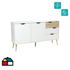 TVILUM - Buffet Oslo 147x39x81 cm blanco/oak