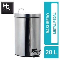 JUST HOME COLLECTION - Papelero Redondo 20 Litros Metal Gris